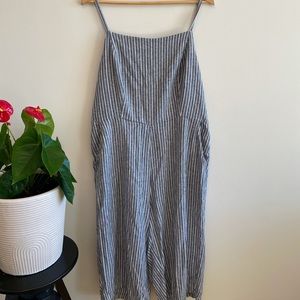 Striped culotte jumpsuit